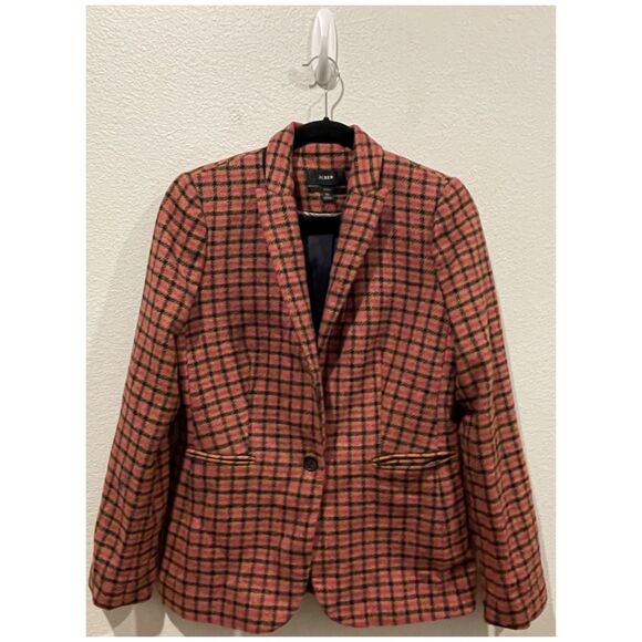 J.CREW Parke Plaid English Moon Houndstooth 100% Wool Blazer - Picture 3 of 7